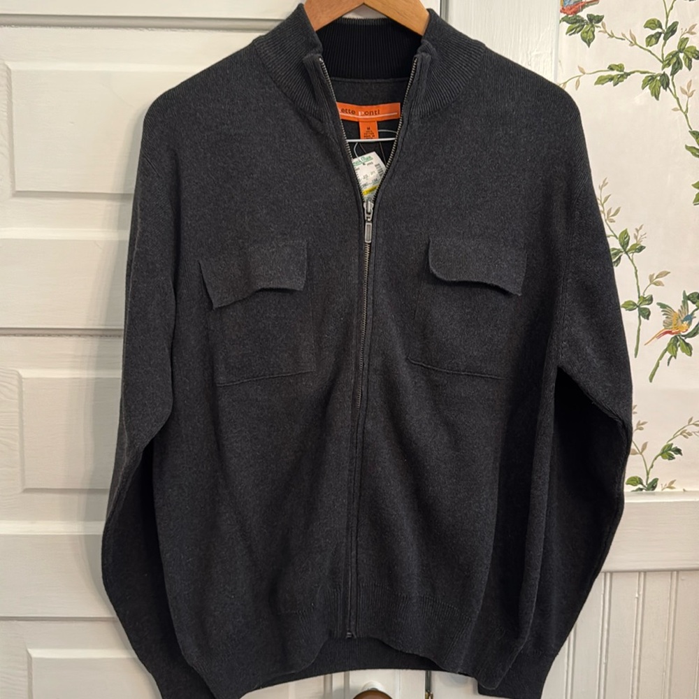 NWT Full zip cotton sweater